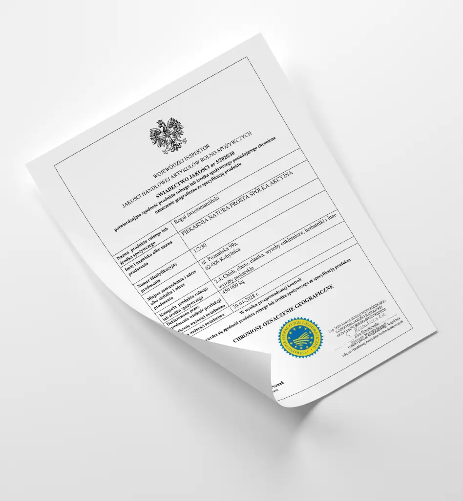 Certyfikat Rogali Świętomarcińskich